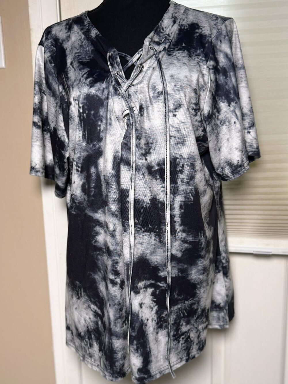 Tie Dye Lace Up Top 2XL Oversized Grunge Boho Worn Once